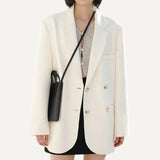Blazer Mujer Dama Formal Oficina Blanco Marfil Negro