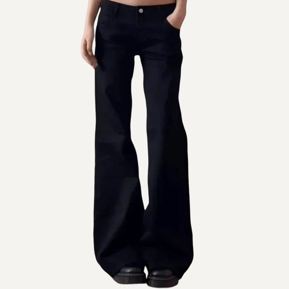Pantalones Formal Pata Ancha Elefante Urbano Oxford Casual Formal Negro Mujer Dama