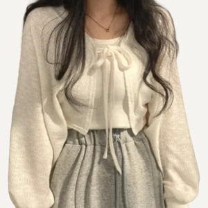Blusa Tejida Holgada Mujer Cintas Ajustable Otoño Invierno