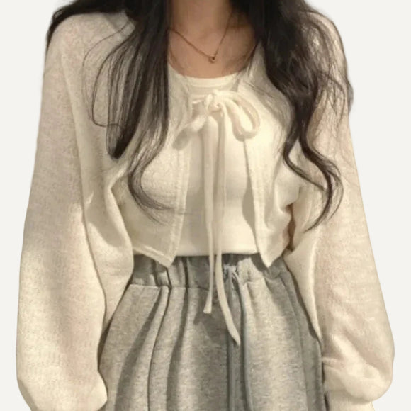 Blusa Tejida Holgada Mujer Cintas Ajustable Otoño Invierno