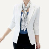 Blazer Mujer Elegante Manga Larga Oficina Formal Chaqueta con Bolsillos