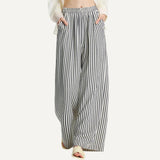 Pantalones Rayas Casual Comodo Ligero Elastico Primavera Verano