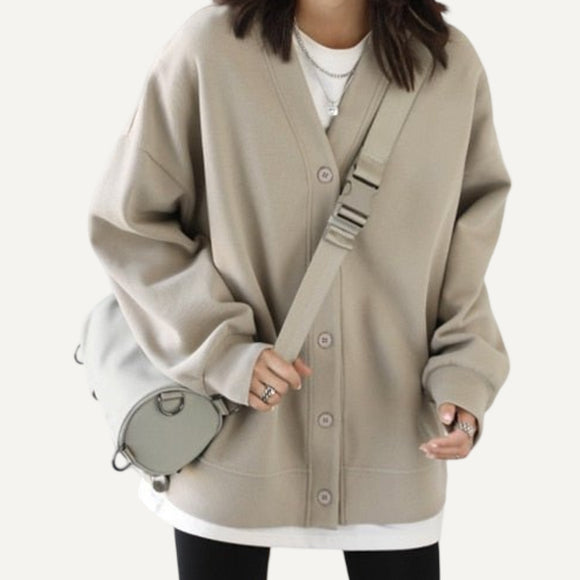Chaqueta campera chamarra casaca suelta con cuello en V