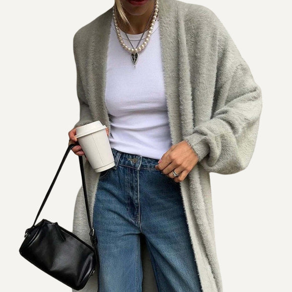 Cardigan Tejido Largo Otoño Invierno Casual Abrigo Mujer 2024
