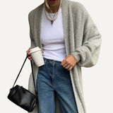 Cardigan Tejido Largo Otoño Invierno Casual Abrigo Mujer 2024