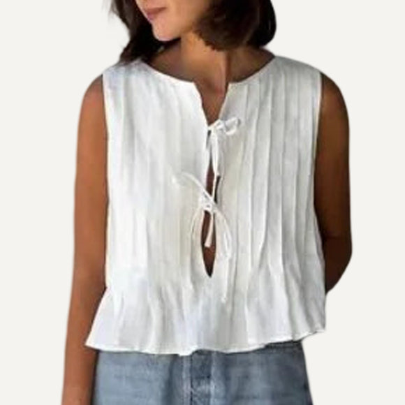 Blusa sin Mangas con Cintas Fresca Ligera Mujer Dama Primavera Verano