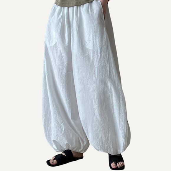 Pantalones Bombachos Holgados Sueltos Amplios Ligeros Algodon Casual Primavera Verano