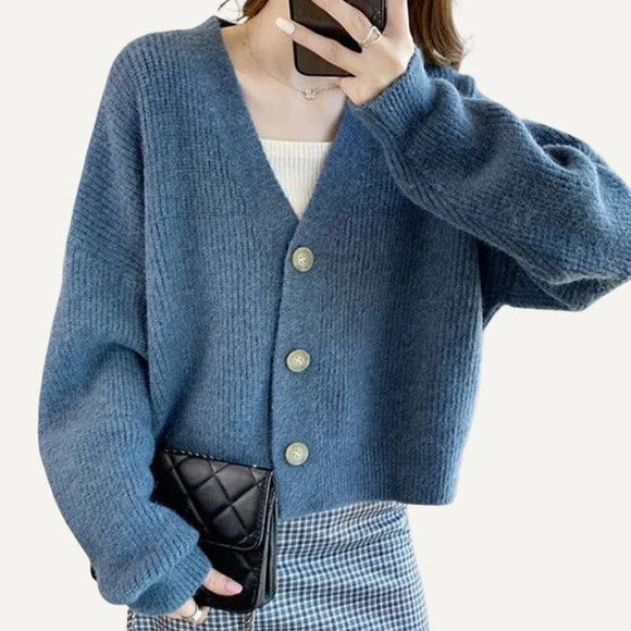 Cardigan Tejido Mujer Casual Oficina Elegante Formal Otoño Invierno