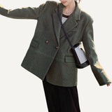 Blazer Mujer Formal Elegante Oficina Urbano Tapado Abrigo Otoño Invierno