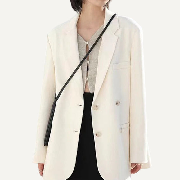 Chaqueta Blazer Mujer Elegante Oficina Formal Blanco Negro