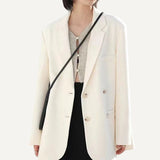 Chaqueta Blazer Mujer Elegante Oficina Formal Blanco Negro