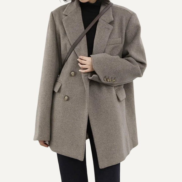 Blazer Saco Chaqueta Mujer Dama Abrigo Elegante Formal Casual Urbano Otoño Invierno Tejido