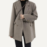 Blazer Saco Chaqueta Mujer Dama Abrigo Elegante Formal Casual Urbano Otoño Invierno Tejido