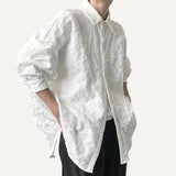 Camisa Holgada Arrugada con Patrones Flores Hombre Unisex