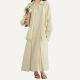 Conjunto Vestido Breteles Camisa Manga Larga Elegante Casual Mujer Primavera Verano