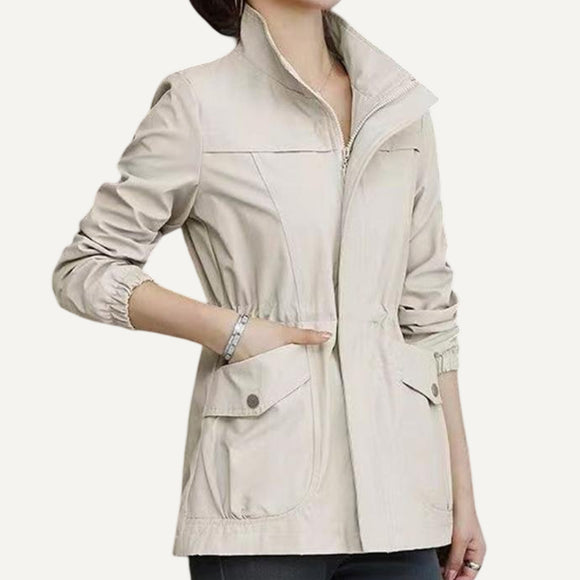 Chaqueta chamarra campera casaca de doble capa para mujer. Abrigo. de mujer con cuello levantado