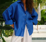 Camisa Blusa Larga Elegante Casual Mujer Dama Varios Colores