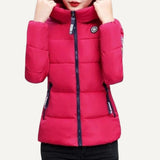 Chaqueta chamarra casaca con capucha acolchada de algodón para mujer. Campera Puffer