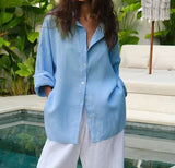 Camisa Blusa Larga Elegante Casual Mujer Dama Varios Colores