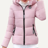 Chaqueta chamarra casaca con capucha acolchada de algodón para mujer. Campera Puffer