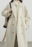 Saco Tapado Gabardina Abrigo Otoño Invierno Elegante Formal Urbano Mujer Dama Gris Crema