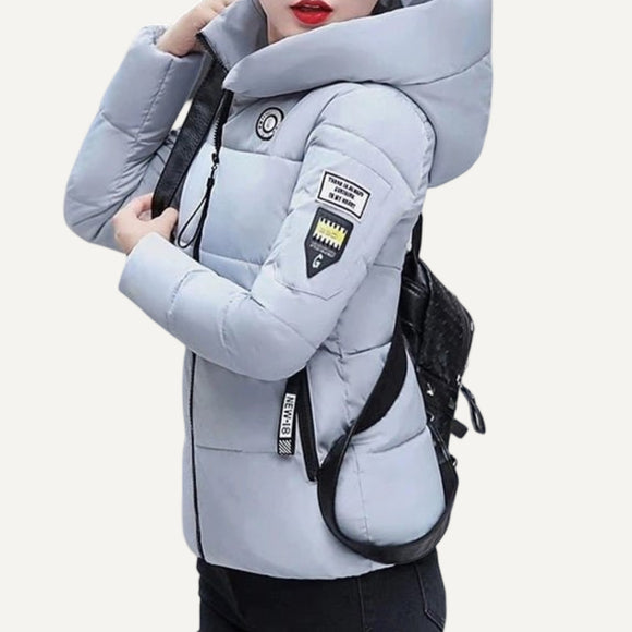 Chaqueta chamarra casaca con capucha acolchada de algodón para mujer. Campera Puffer