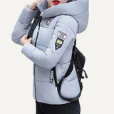 Chaqueta chamarra casaca con capucha acolchada de algodón para mujer. Campera Puffer