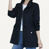 Chaqueta chamarra campera casaca de doble capa para mujer. Abrigo. de mujer con cuello levantado