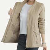 Chaqueta chamarra campera casaca de doble capa para mujer. Abrigo. de mujer con cuello levantado