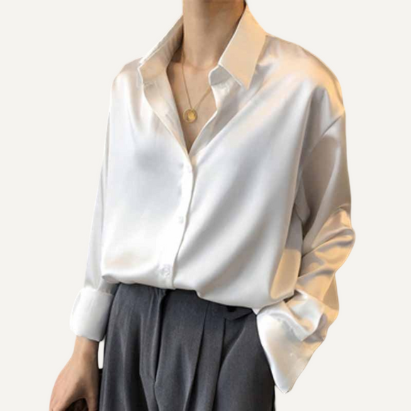 Camisa de seda. Blusa elegante para mujer. Camisas de manga.
