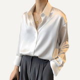 Camisa de seda. Blusa elegante para mujer. Camisas de manga.