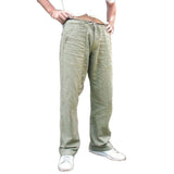 Pantalón de Lino para hombres. Pantalones de pierna ancha. Jogging Oversize.