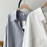 Camisas holgadas lisas para mujer. Camisas con cuello vuelto para mujer