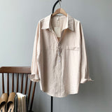 Camisas holgadas lisas para mujer. Camisas con cuello vuelto para mujer