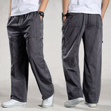 Pantalones joggins cargo recto. Pantalones sueltos de algodón.