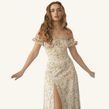 Vestido floral puff manga. Vestido mujer.