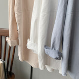 Camisas holgadas lisas para mujer. Camisas con cuello vuelto para mujer