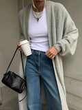 Cardigan Tejido Largo Otoño Invierno Casual Abrigo Mujer 2024
