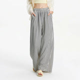 Pantalones Rayas Casual Comodo Ligero Elastico Primavera Verano