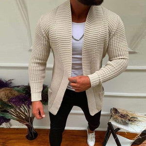 Cárdigan cuello en V para hombre. Suéter de manga larga.