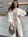 Cardigan Tejido Largo Otoño Invierno Casual Abrigo Mujer 2024