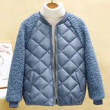 Chaqueta campera chamarra casaca de algodón fina y ligera. Abrigo corto para mujer de algodón de lana de cordero con capucha holgada