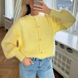 Cardigan Tejido Mujer Abrigo Ligero Primavera Otoño Varios Colores Casual Elegante Oficina