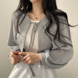 Blusa Tejida Holgada Mujer Cintas Ajustable Otoño Invierno