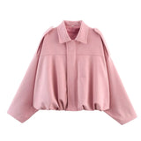 Chaqueta Faux Gamuza Mujer con Tiras Hombro Stylish Verde Oliva