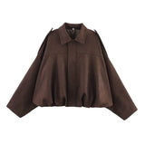 Chaqueta Faux Gamuza Mujer con Tiras Hombro Stylish Verde Oliva