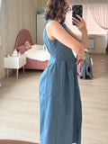 Vestido Solero Primavera Verano Fresco Mujer Espalda Descubierta Cinta Cuello