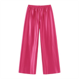Pantalones Largos Satin Elegantes Formal Fiesta Verano Mujer Dama
