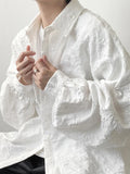 Camisa Holgada Arrugada con Patrones Flores Hombre Unisex