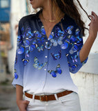Camisa estampada de manga larga para mujer.